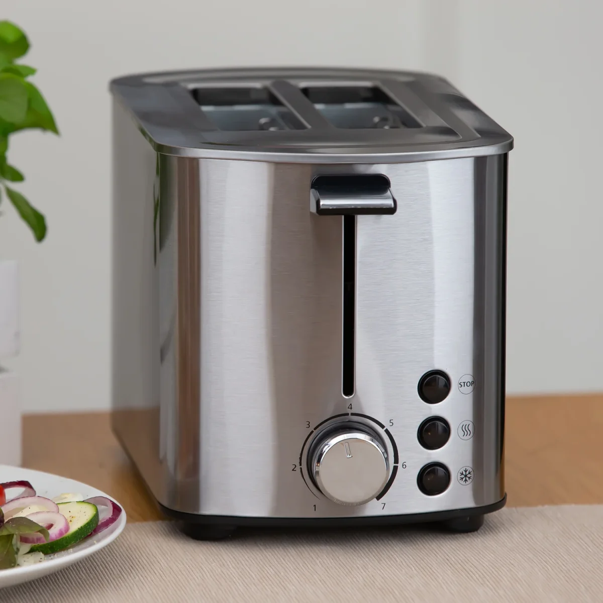 Langschlitztoaster 4 Scheiben, Edelstahl, XL-Schächte – Bild 9