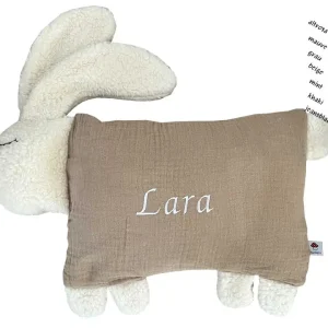 Kuscheltier Hase Musselin beige