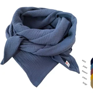 Musselintuch in „jeansblau“