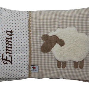 Namenskissen mit Schaf beige