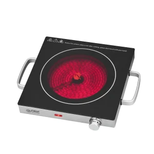 Infrarot Einzelkochplatte 2000 W, Glaskeramik, silber/schwarz