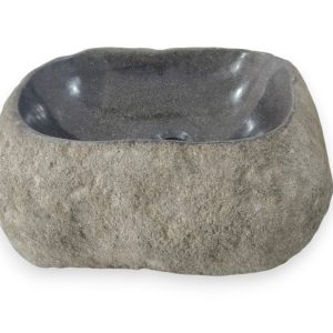 Natursteinbecken Batu Kali I Nr. B1-2604-03 – 44 × 36 × 16 cm