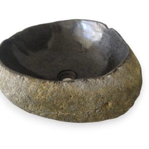 Natursteinbecken Batu Kali I Nr. B1-2604-81 – 44 × 40 × 16 cm