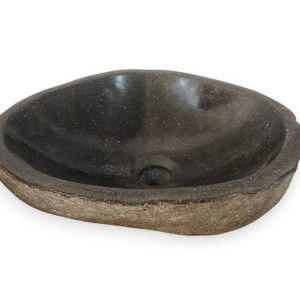Natursteinbecken Batu Kali III Nr. B3-2604-01 – 37 × 31 × 13 cm
