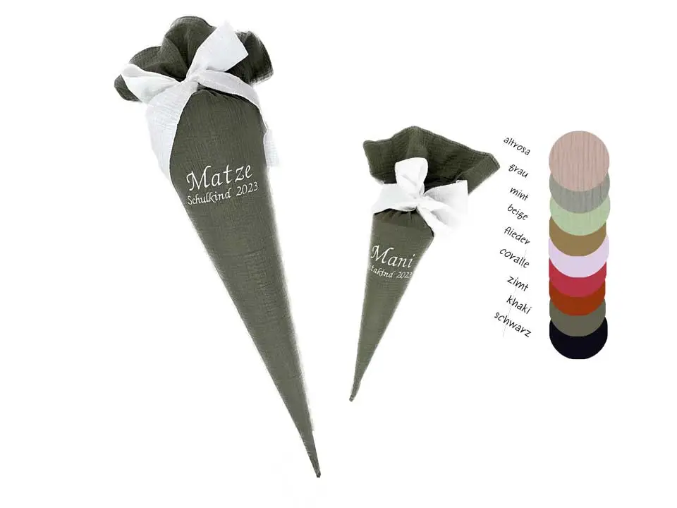 Kleine & große „Musselin“ Schultüte – Bild 5