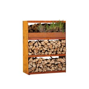 Wood Storage Corten Cabinet
